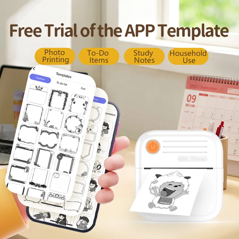 เครื่องพิมพ์ขนาดเล็กแบบพกพาไร้สายสามารถเชื่อมต่อกับโทรศัพท์มือถือเครื่องพิมพ์ฉลากบ้านขนาดเล็ก