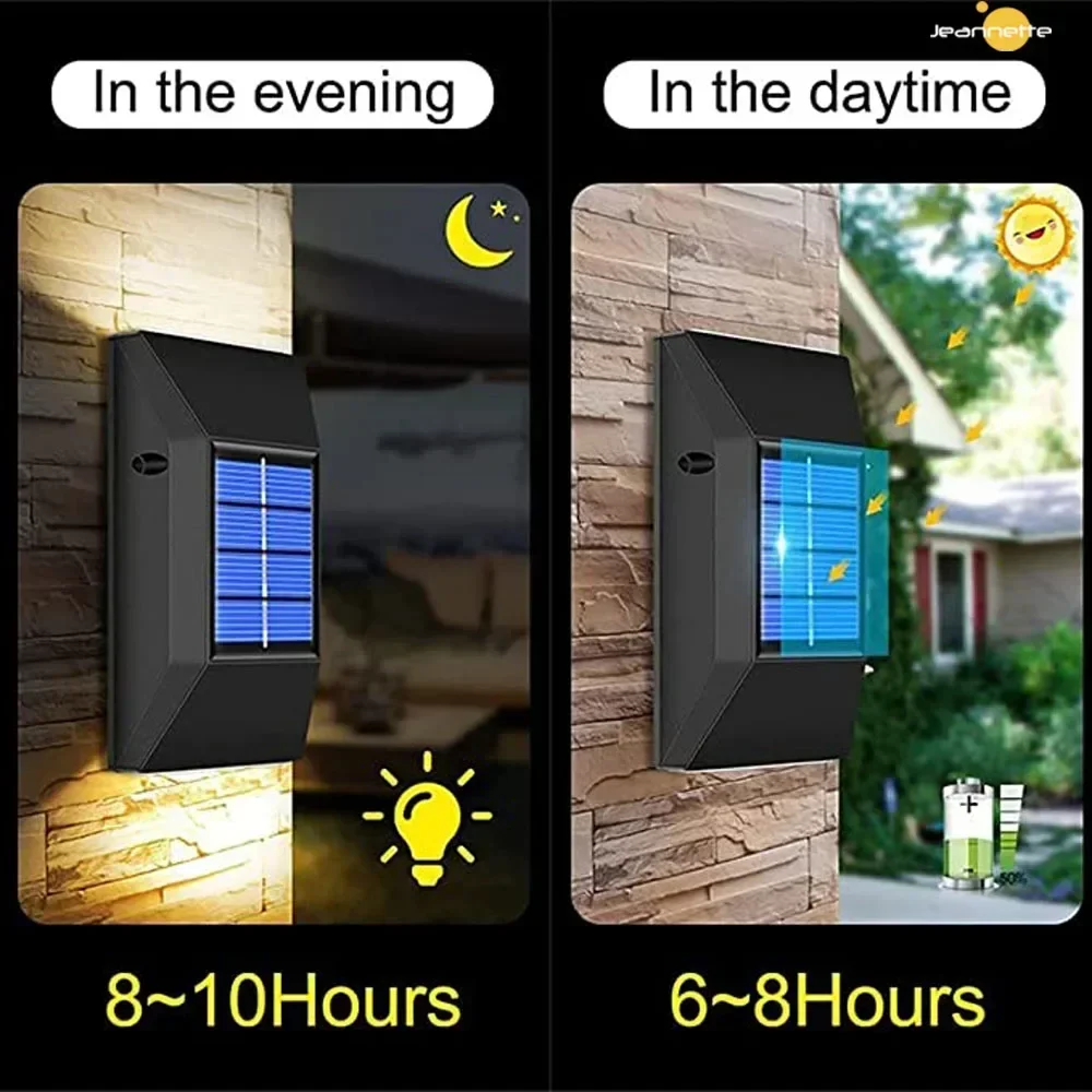 Outdoor Solar LED Light Solar Porch Light Fence Light Wall Solar Lamp for Garden Wall Stair Step Backyard Railing