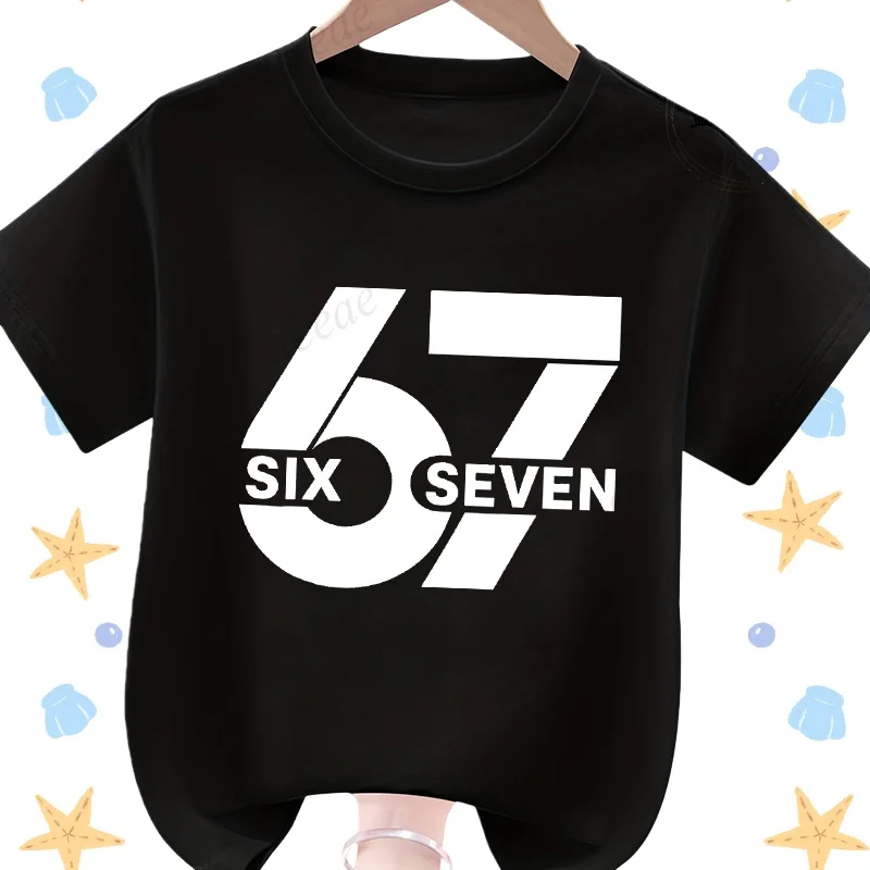 67 ستة سبعة الإيطالية الدماغ روت الرياضيات نكتة طباعة الاطفال بلايز للطفل تي شيرت هدية للبنين تي شيرت 67 الأطفال المحملة القمم القطن #3