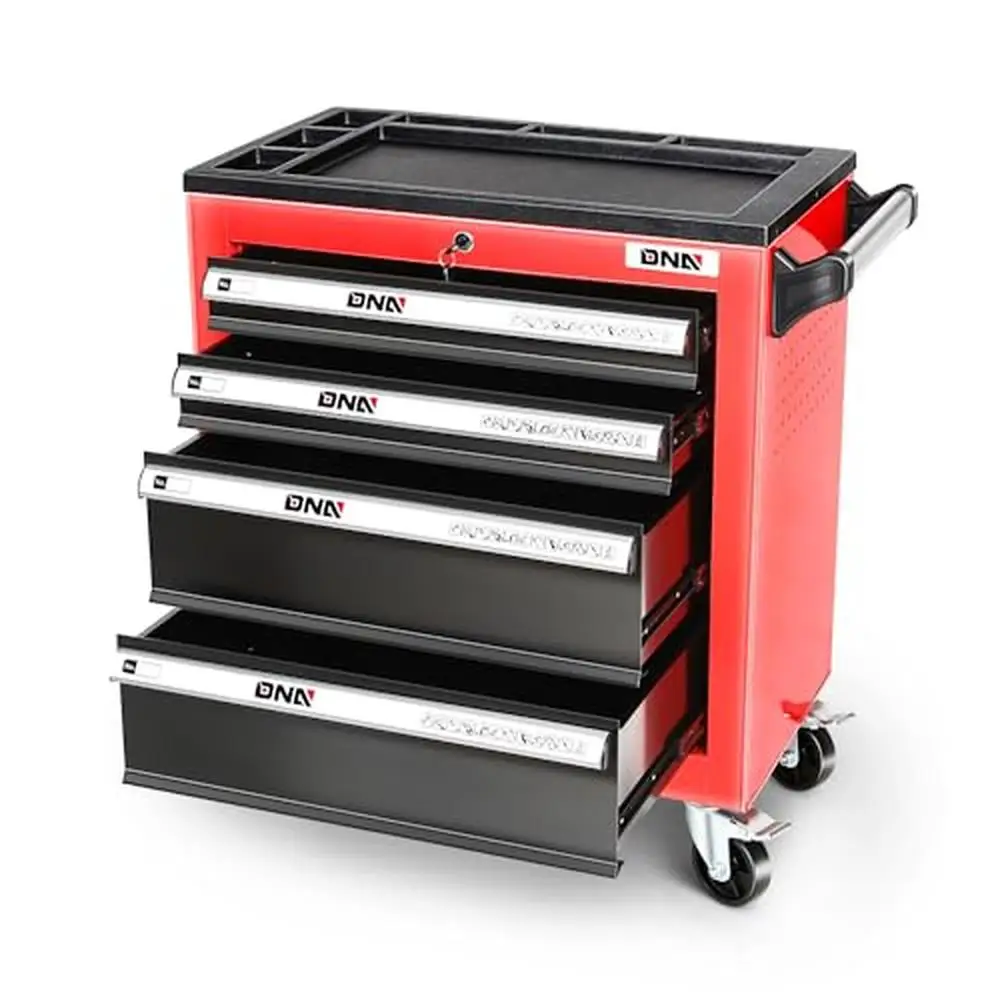 

Steel Rolling Tool Chest Cabinet with Lockable Drawers Top Tray Garage Workshop Red TOOLS-00401