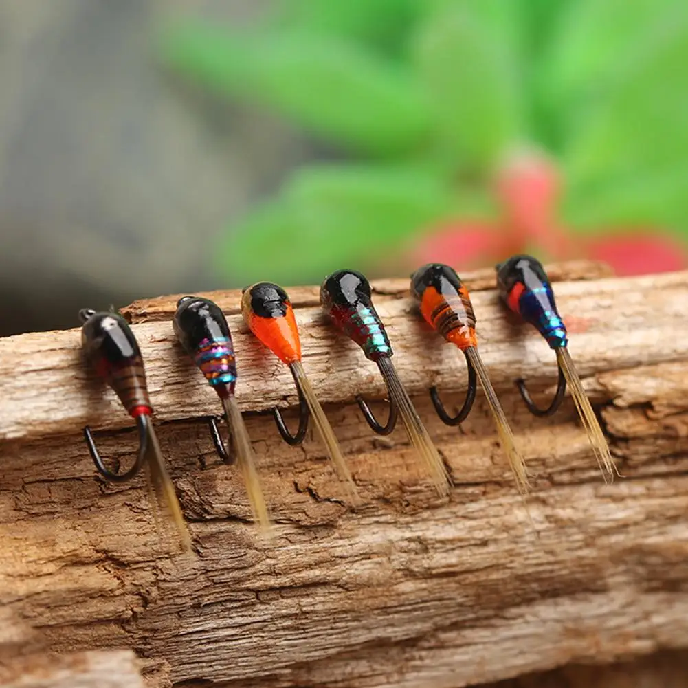 6pcs/set Tungsten Perdigon Nymph Fishing Lure For Rainbow Brown Grayling Brook Trout Artificial Insect Bait Fishing Tackle