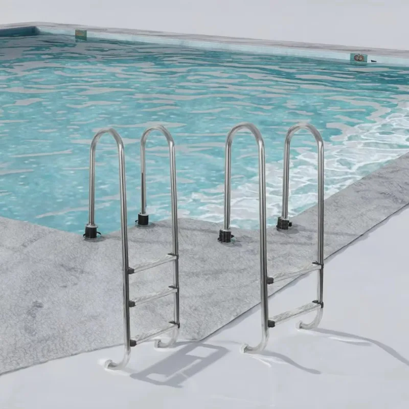 

Универсальная двухступенчатая лестница из нержавеющей стали с защитой от ржавчины и противоскользящими поручнями, простая установка для встраиваемых бассейнов