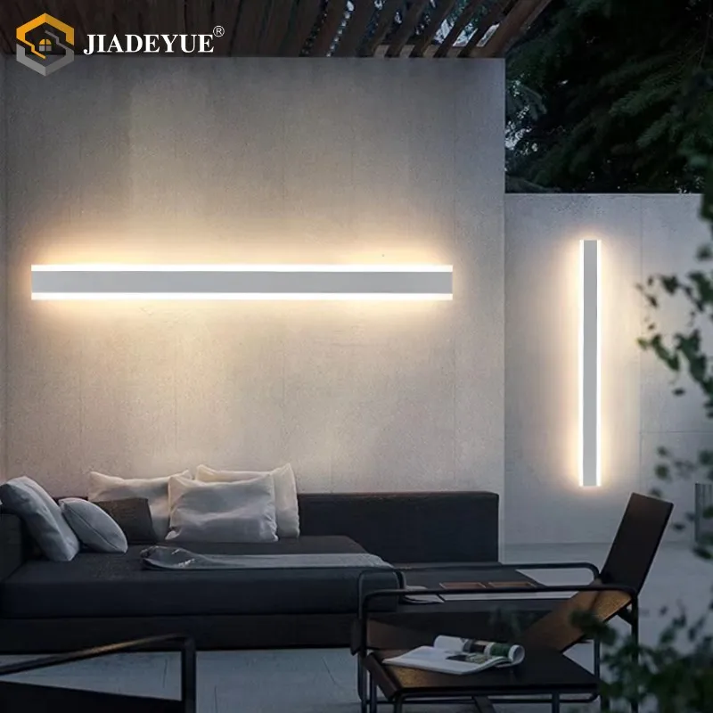 IP65 Outdoor Waterproof LED Strip Wall Lamp Modern Courtyard Villa Wall Washing Lamp White Outdoor Lighting