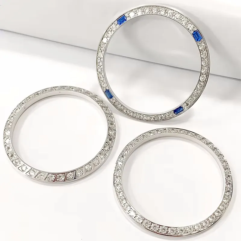 Watch Accessories 36mm Set With Diamonds Stainless Steel Silver Gold Watch Bezel for 36MM Date-J 16233 16013 Aftermarket Parts