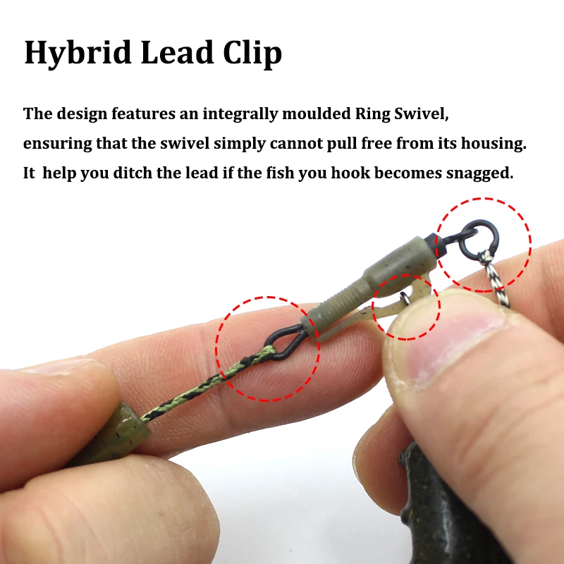 10PCS Carp Fishing Accessories Kit Hybird Clip Tail Rubber Anti Tangle Sleeve  Carp Rig Method Feeder For Carp Hair Chod Rig