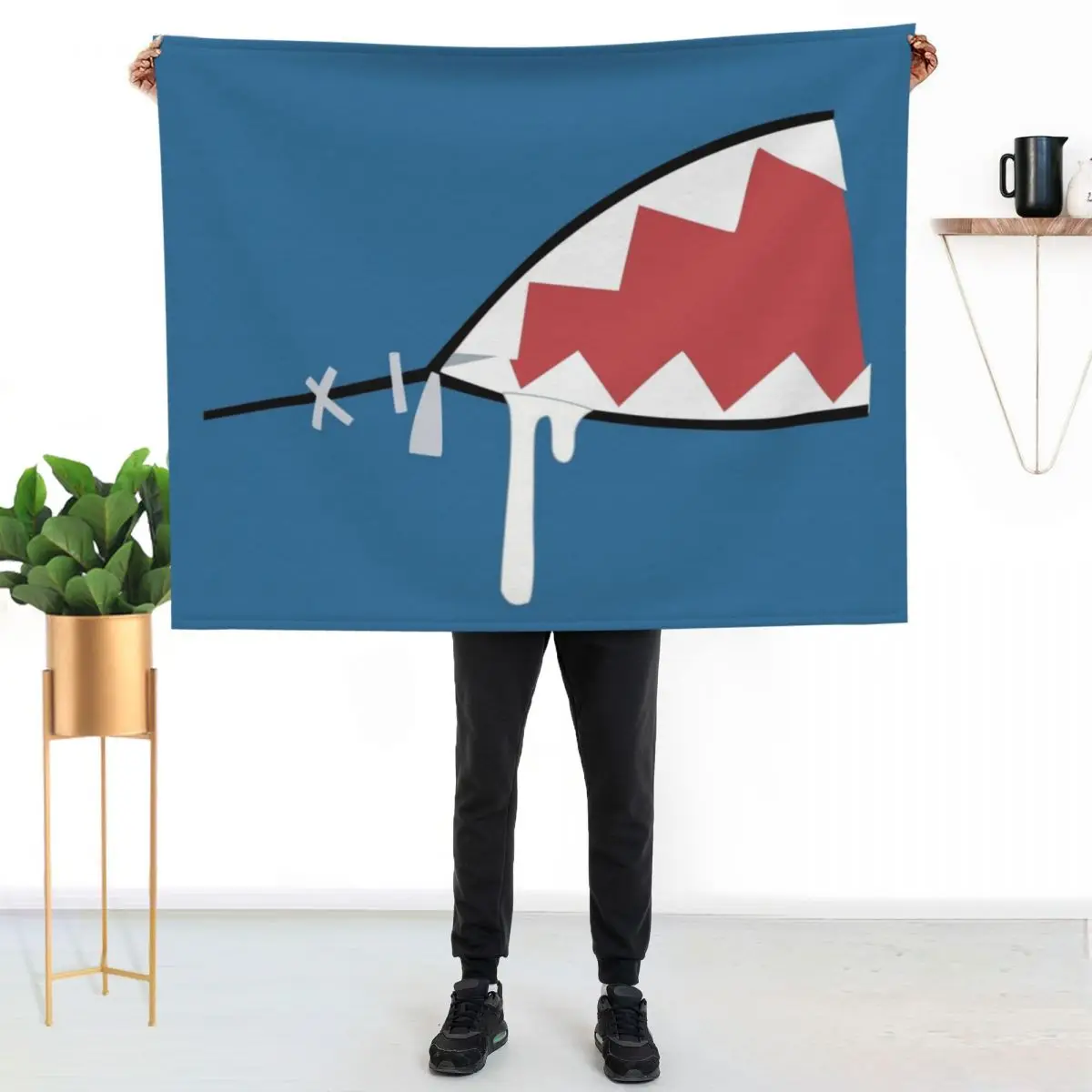 Gawr Gura Shark Mouth Throw Blanket Sofa Quilt Weighted Sleeping Bag For Decorative Sofa christmas gifts warm winter Blankets
