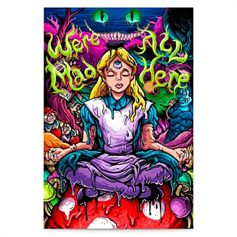 

Psychedelic Tapestry for Bedroom Wall Decor Canvas Wall Art Poster Print 15.7"x23.6" 40x60cm Wall Decoration for Bedroom, Livin
