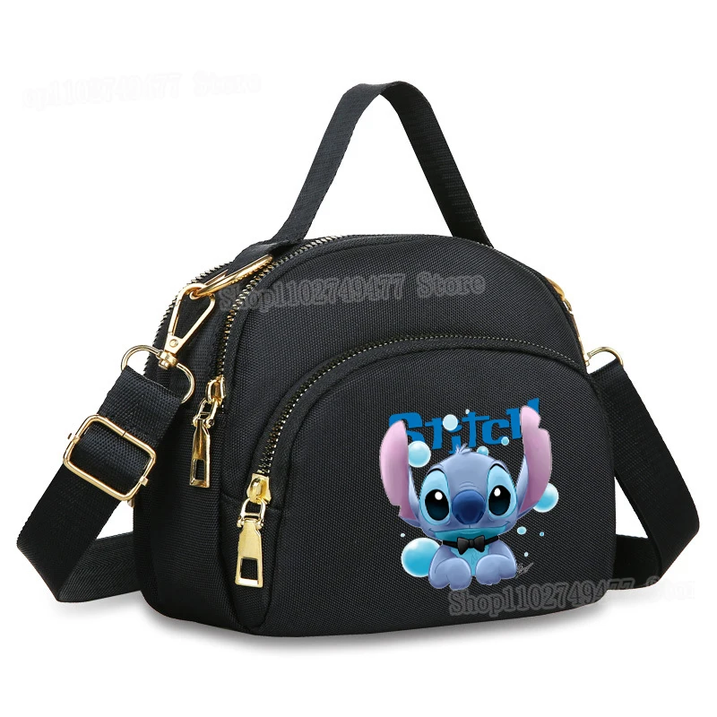 Disney&Stitch Shoulder Bag Cartoon Anime Satchel Casual Nylon Cloth Packet Fashion Women Crossbody Pockets Simple Coin Purse