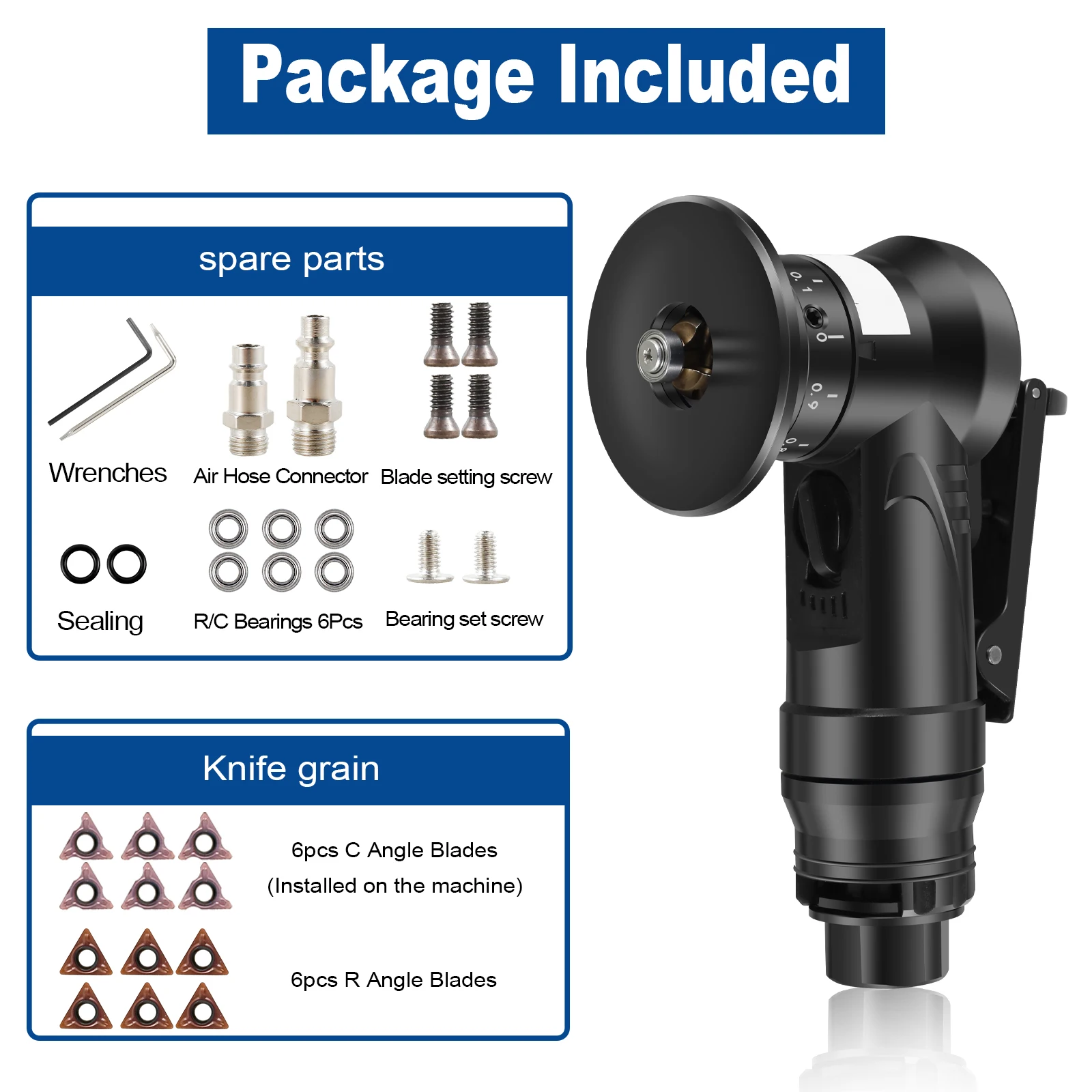 45 Degree Mini Pneumatic Chamfering Machine Portable Metal Trimming Machine Deburring Blades and Bearings Angle Cutting Tool