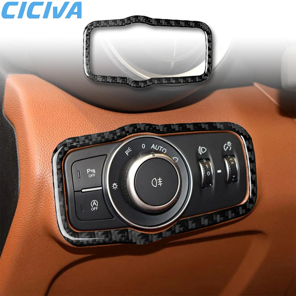 

For Alfa Romeo-Giulia 2017-2019 Soft Carbon Fiber Headlight switch panel Car Interior Decoration Retrofit Accessories Sticker