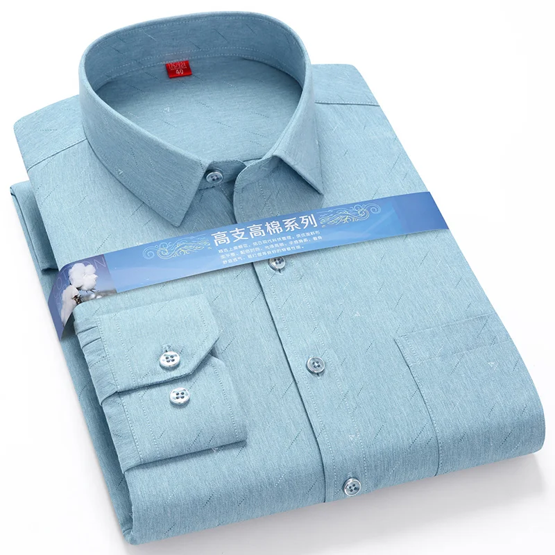 Camisa de manga larga para hombre, prenda de vestir con estampado a cuadros, de gran tamaño, informal, elegante, suave, de alta calidad, para las 4