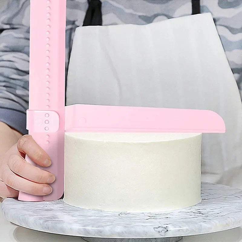 Cake Screed Adjustable Height Scraper Fondant Spatulas Edge Smoother DIY Cake Decoration Accessories Level Rotating Cake Scraper