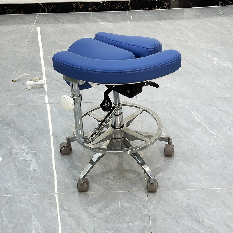 

-Barber Beauty Small Chair Stool Height Adjustable PU Leather Technician Stool Chair