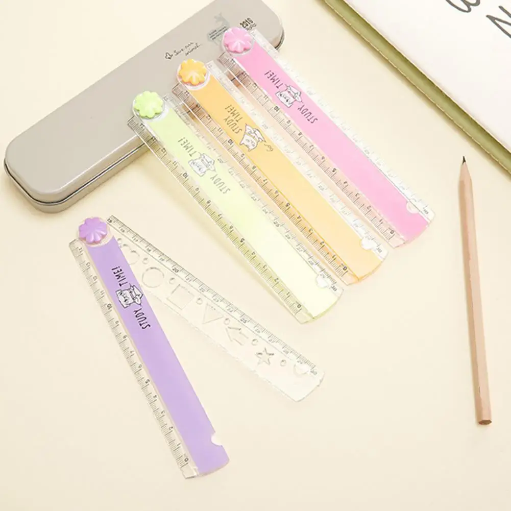 Great Student Ruler Mini Drawing Ruler Smooth Edge Student Geometric Figure Painting Folding Ruler  Drawing