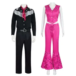 Halloween Movie Cosplay 70s 80s Womens Pink Cowgirl Cowboy Costumes