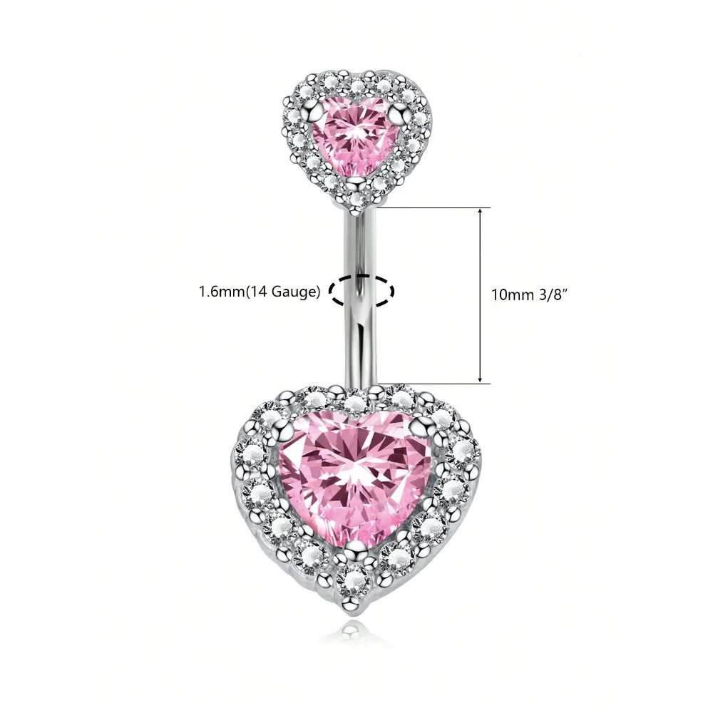 1PC Pink Love Heart Butterfly Belly Button Rings Belly Rings Dangle Navel Rings Belly Piercing Jewelry Navel Piercing Jewelry