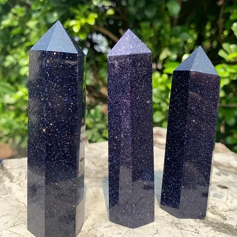 1pc Blue Sandstone Column Energy Stone Nude Stone Ornament Healing Crystal Indoor Decorative Stone Polished Tower