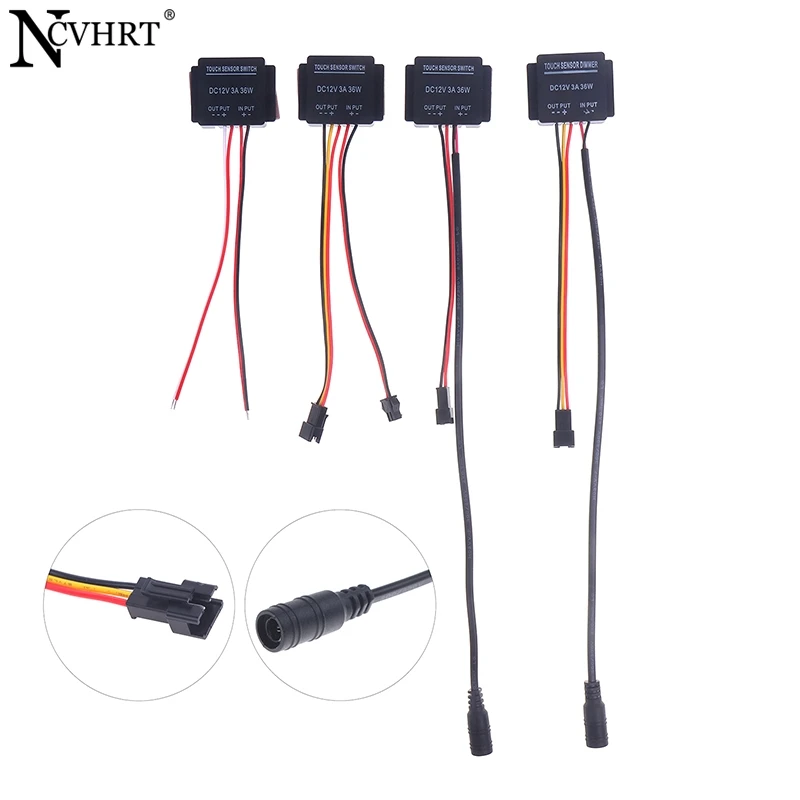 1Pcs For Led Light Headlight Monochromatic Three Color Infinite Dimming DC 12-24V Bathroom Mirror Touch Induction Switch Sensor