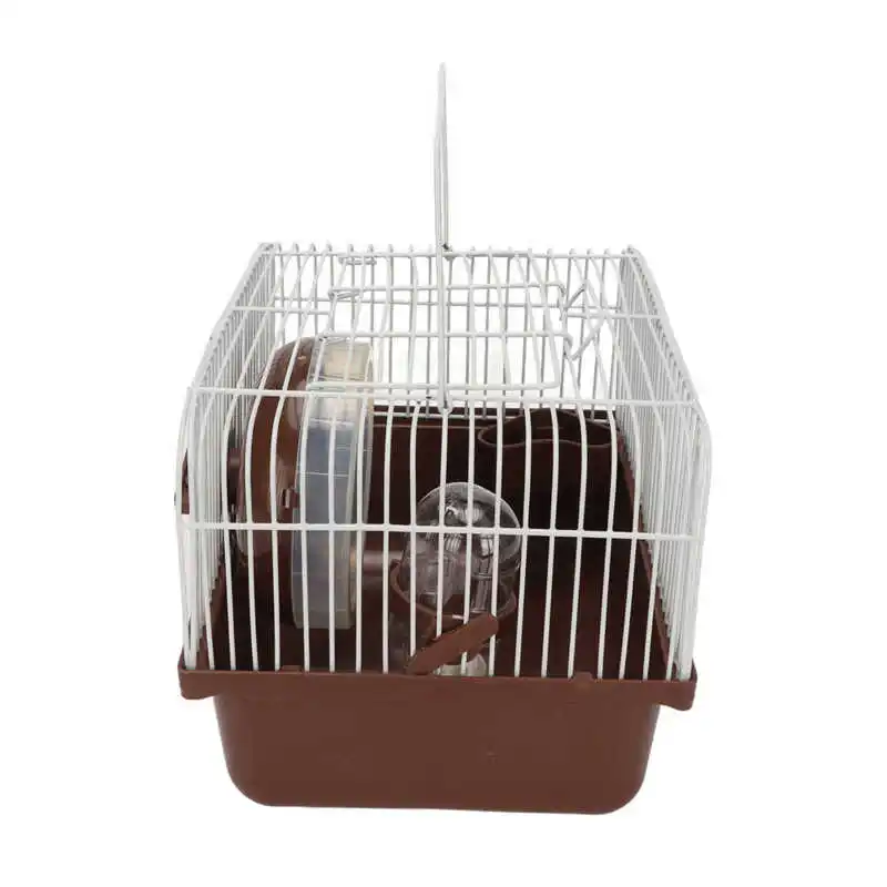 Hamster Cage Breathable Portable Small Animal House with Water Bottle Bowl Running Wheel for Guinea Pig Rabbit