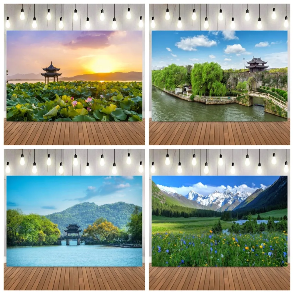 

Rural scenery, grasslands, lakes and mountains, background banners tourist attractions, background family gatherings photography