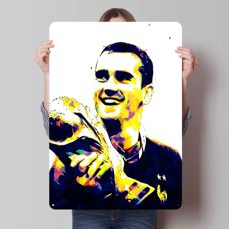 Антуан Грізманн поп-арт металлический знак футболист плакат на заказ футбольные жестяные знаки для настенного художественного украшения винтажная металлическая пластина