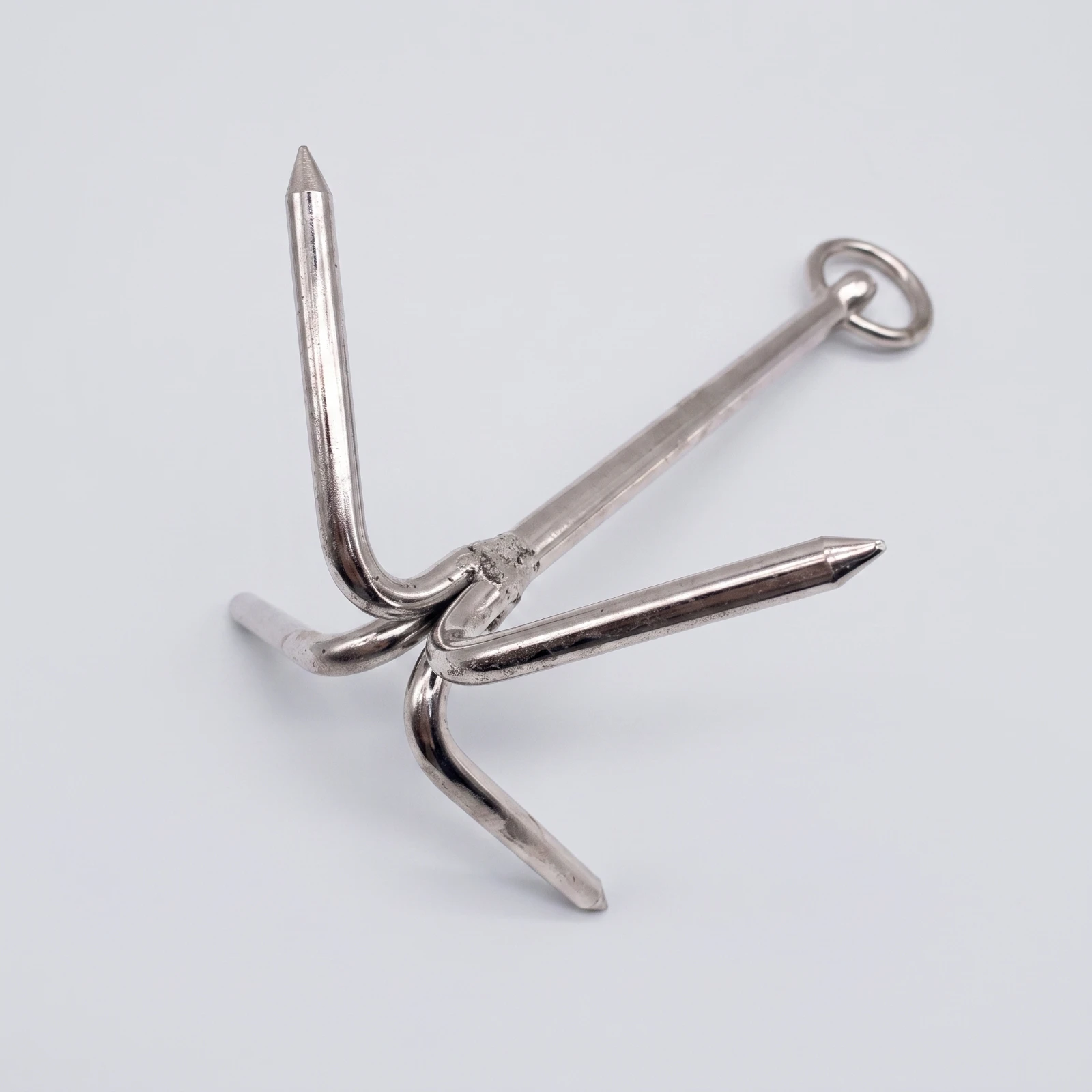 Folding Boat Anchor Polished Stainless Steel Folding Anchor Heavy-Duty Easy-to-Store for Boaters, Boats, Yachts