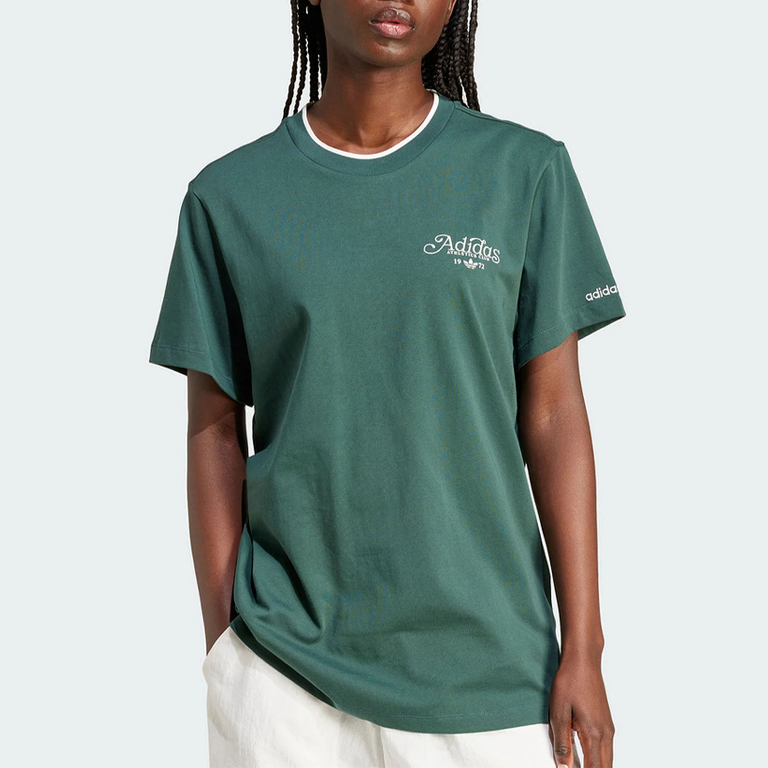 

Adidas Official Genuine Three Stripes Women's Loose Knit Summer Short Sleeve T-Shirt IX3540