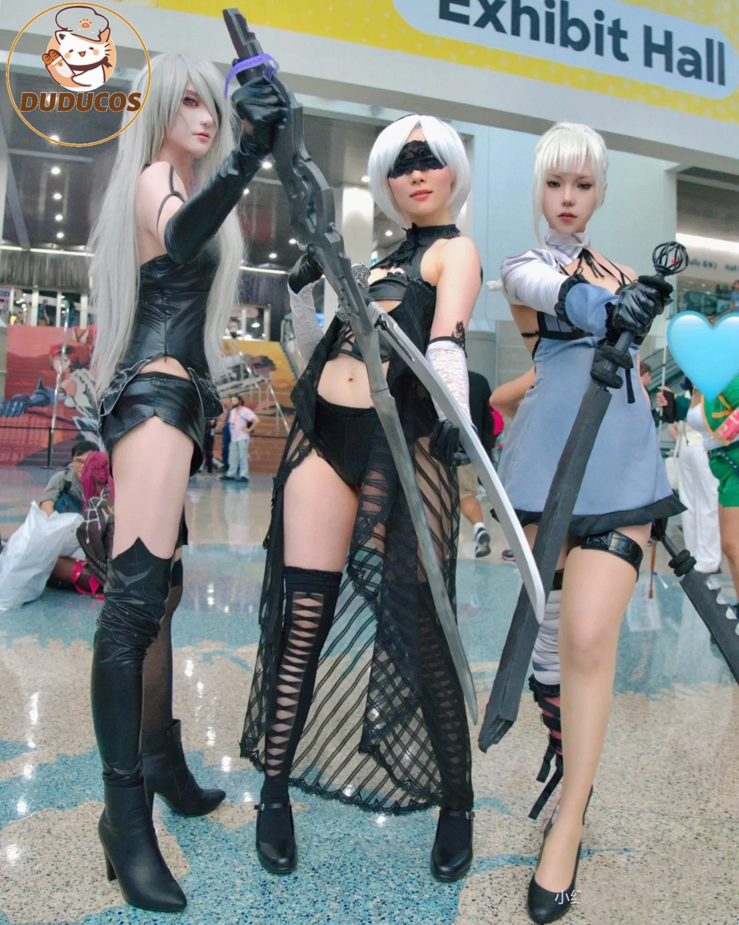 

Women Sexy Bow-Strapped Lingerie Sleepwear Suspender Light Blue Dress Full Set Cosplay Costume with Leggings