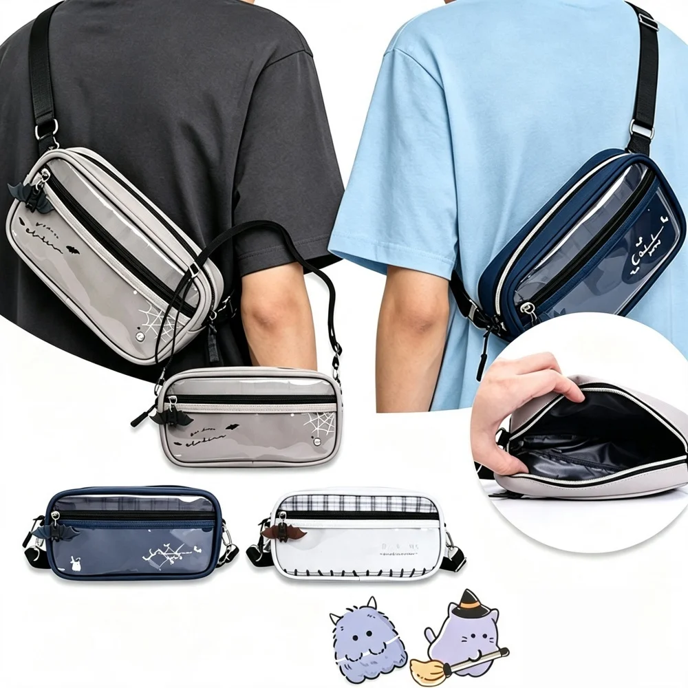 Multi Layer Square Pencil Case Large Capacity Pen Pouch Can Be Slung Diagonally for Student Back To School Stationery Supplies