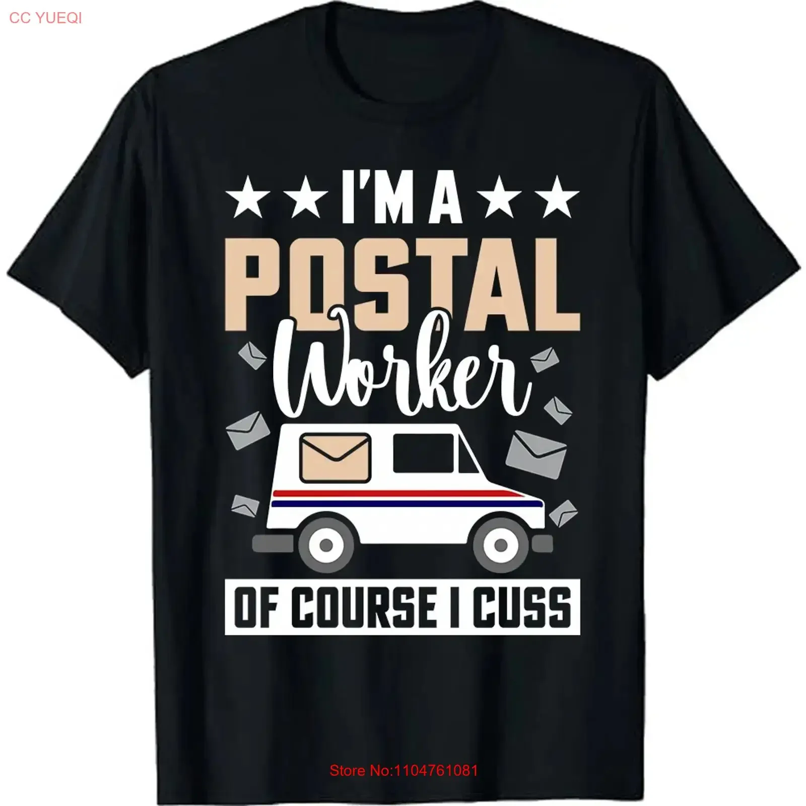 I'm A Postal Worker Ofcourse I Cuss Funny Mailman US Postman T Shirt vintage Washed fashion Versatile graphic Stylish