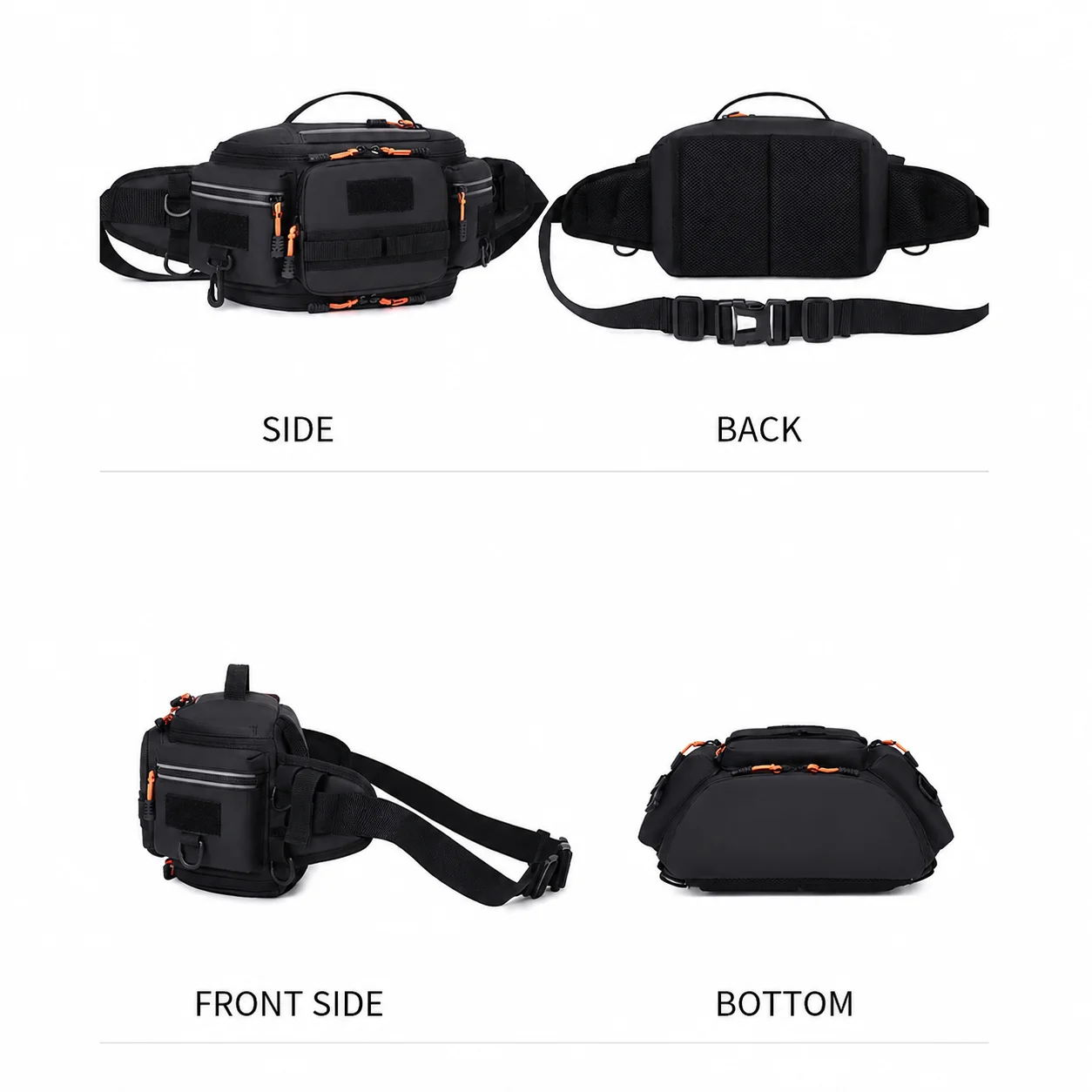 Tactical Molle Waist Bag Chest Pack for Men, Crossbody Fanny Pack for Hiking Cycling Camping Fishing Outdoor Sport