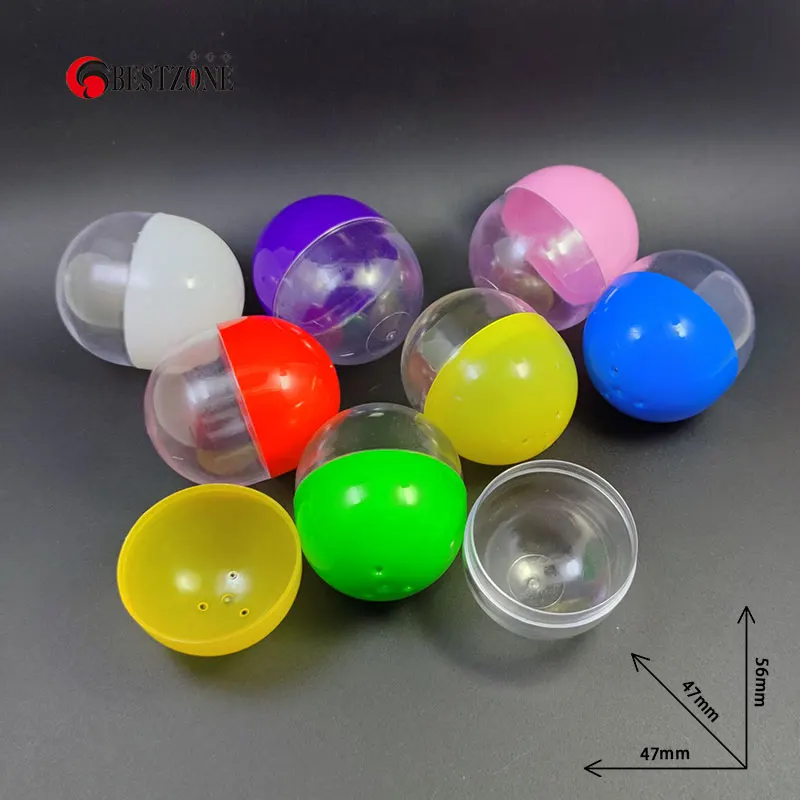 5Pcs 47x56MM 1.85*2.2Inch Plastic PP+PS Empty Toy Capsules Surprise Ball For Vending Machine Can Filled With Toys Kid Gifts