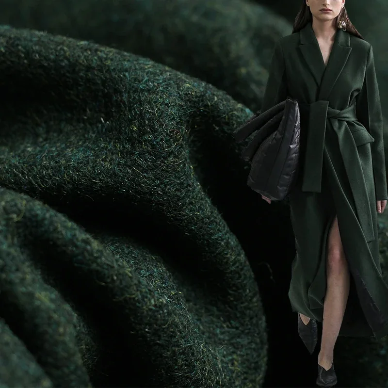 Redraspberry Dark Mix-Green Worsted Wool Garment Materials Autumn Women Suit Jacket Coat DIY Sewing Clothes Fabrics Freeshipping