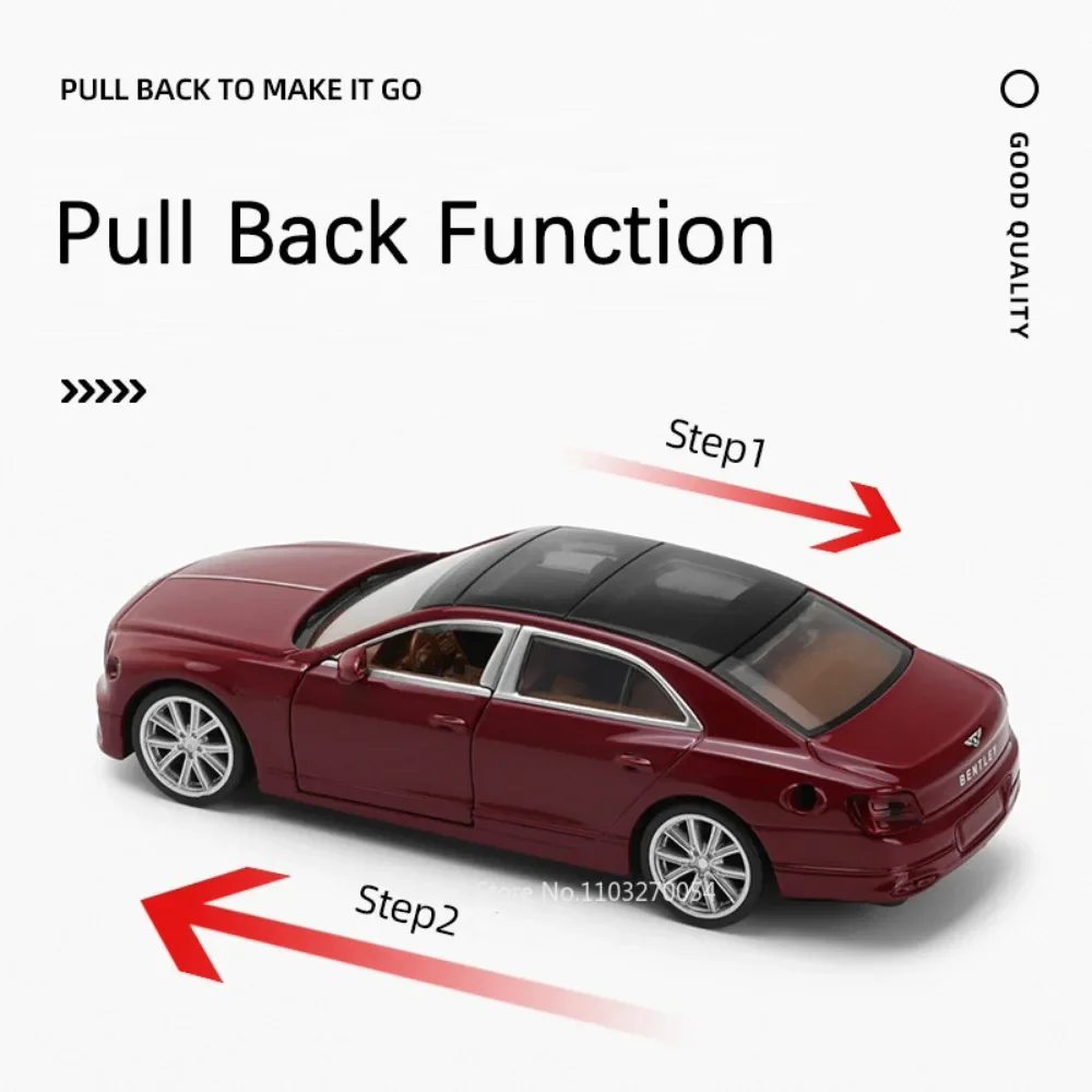 1:38 بنتلي تحلق حفز اللعب نماذج السيارات سبيكة دييكاست مركبات الطاقة الجديدة الأبواب فتح الصوت ضوء التراجع لعبة هدايا للأطفال