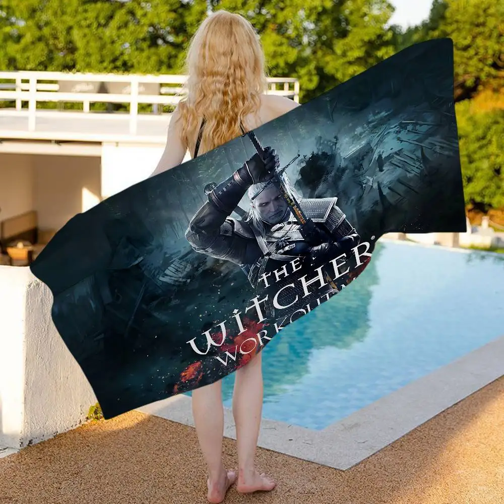 الكلاسيكية T-The W-Witcher لعبة منشفة الشاطئ مناشف حمام ملونة ل سريعة الجافة مخصصة الرمال الحرة الشاطئ اليوغا سبا رياضة بركة