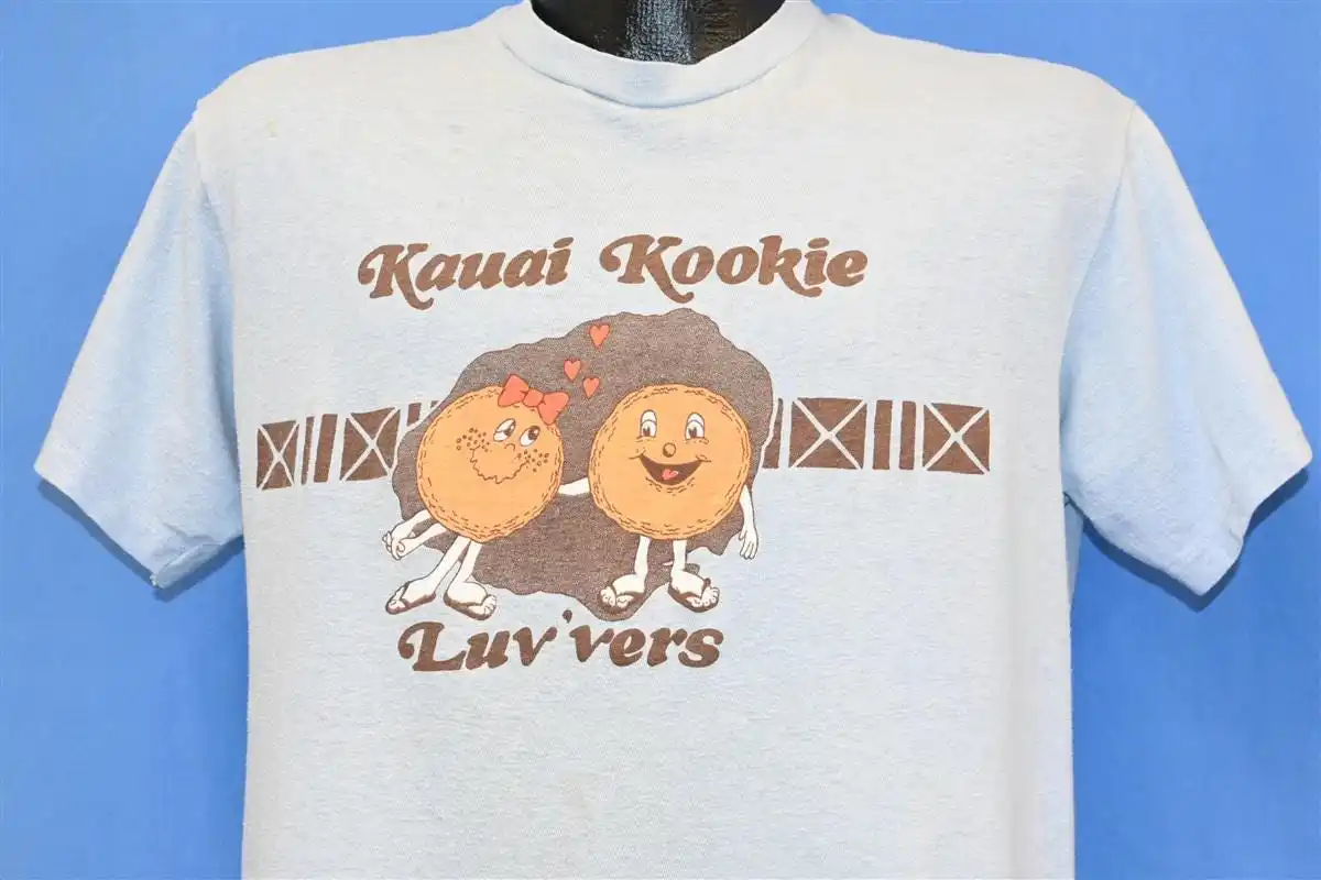 

80s Kauai Kookie Luv vers Hawaiian Cookie Mascot Hawaii Sweets T Shirt Large