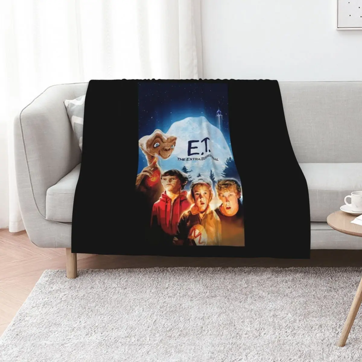E.T. The Extra- Terrestrial Digital Illustration Throw Blanket Decorative Sofas Softest Flannels Thin Single Blankets