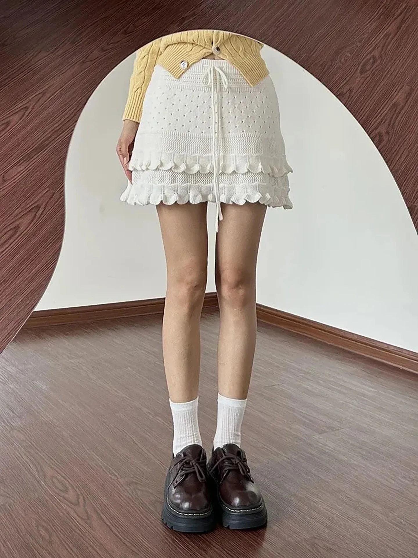 

Весенняя новинка: трикотажная юбка макси для женщин, в стиле «чистое желание», с декором из деревянных бантов и плиссировкой, в корейском стиле...