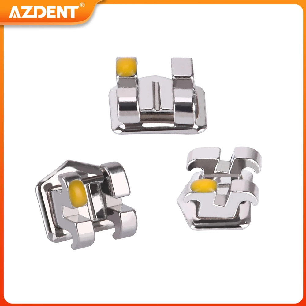 5 Packs Dental Orthodontic Brackets Braces AZDENT Metal Mini Standard Base Roth MBT Edgewise 0.022/0.018 Hooks 3-4-5 20pcs /Pack