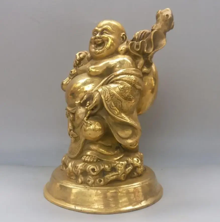 The manufacturer directly provides pure copper Maitreya Buddha station Maitreya Buddha gold bag big belly Maitreya Buddha home