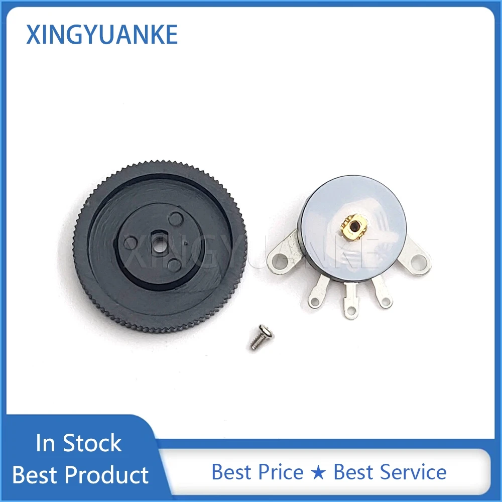 5Sets RV16MM Straight Foot With Switch 5-Pin B5K B10K B50K B100K Power Amplifier Volume Radio Potentiometer (With Turntable)