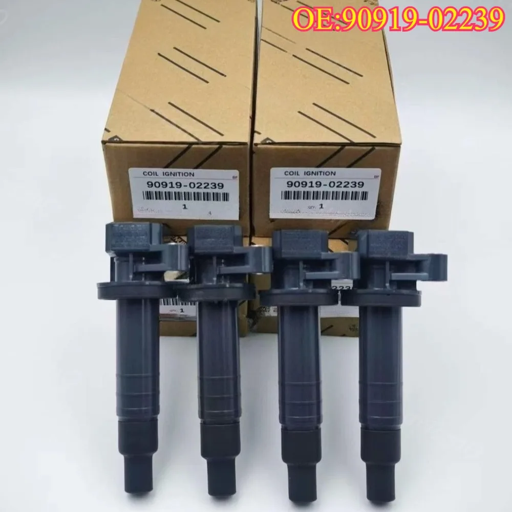 Bobine d'allumage de haute qualité, neuve, pour Toyota Corolla Celica Matrix, 4 pièces, 90919-02239, 9091902239, 90919 02239