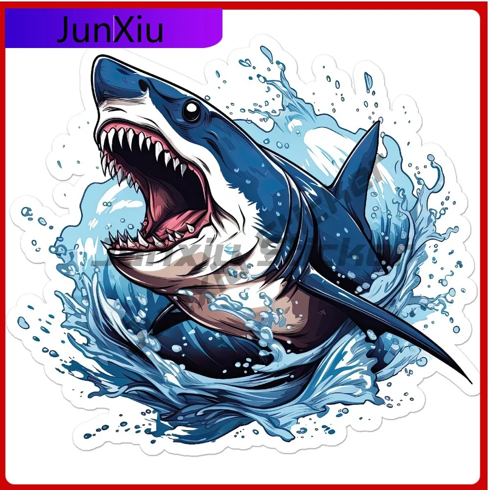 

Shark Wave Bite Funny Top Quality Durable Creative Motorcycle Decal Decoration Waterproof Vinyl Car Laptop Window Bumper