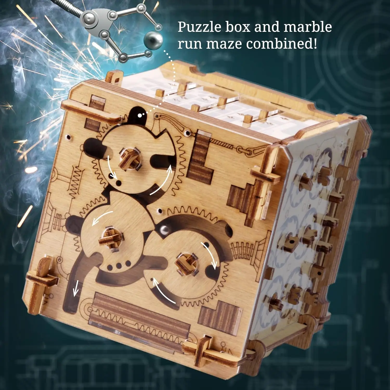 Cluebox - Cambridge Labyrinth - Jogo Escape Room - Caixa de quebra-cabeça - Quebra-cabeça de madeira 3D - Caixa de presente - Quebra-cabeça labirinto - Quebra-cabeças 3D para adultos