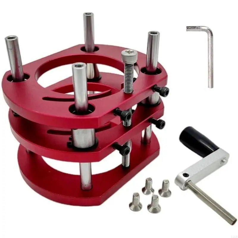 Aluminum Router Base With Crank Handle Adjustable Height For Compact Trim Router Woodworking inverted lifting base