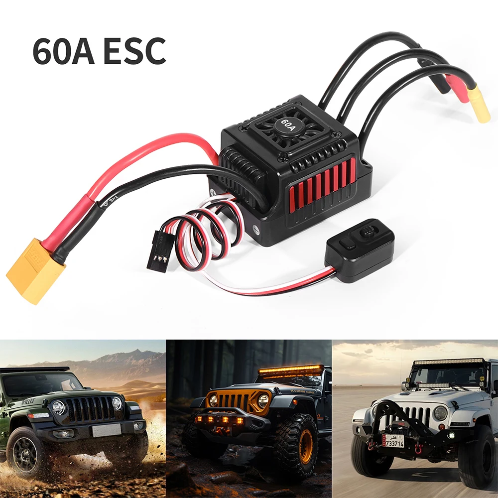 WSDT 60A 45A Waterproof Brushless ESC Sensorless Brushless Motor Speed Controller for 1/10 RC Crawler Monster Buggy Truck Cars