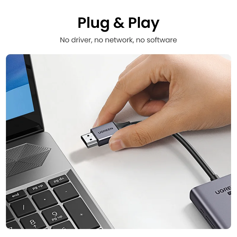 UGREEN ワイヤレス HDMI エクステンダー キット、5G 50M ビデオ送信機