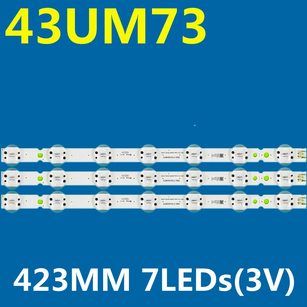 7LED(6V) LED Strip For SC.Y19.43UM73 43LG73CMECA 43UM4390PLC 43UM7300PWA 43UM7400 43UM7450 43UM7500PSB  HC430DGG-SLUR1-A14X
