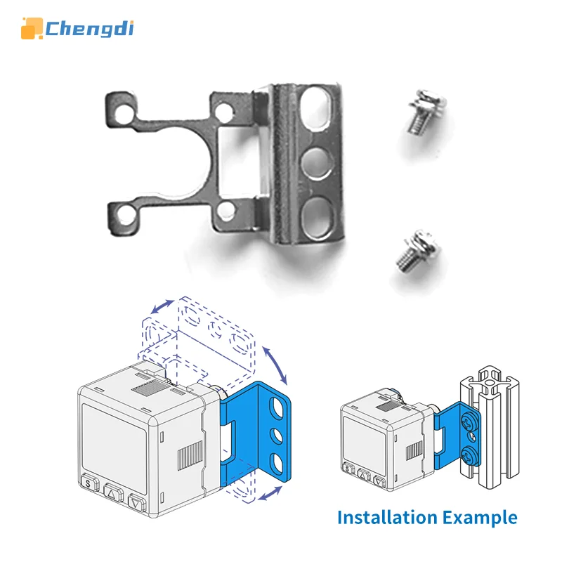 Vacuum negative pressure gauge mounting bracket pneumatic sensor accessory metal mounting bracket L-shaped Z-shaped bracket