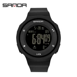 Fashion Sanda Top Brand Mens Luxury Waterproof Electronic Led Digital Step Counting Multifunctional Night Light Sports Watch